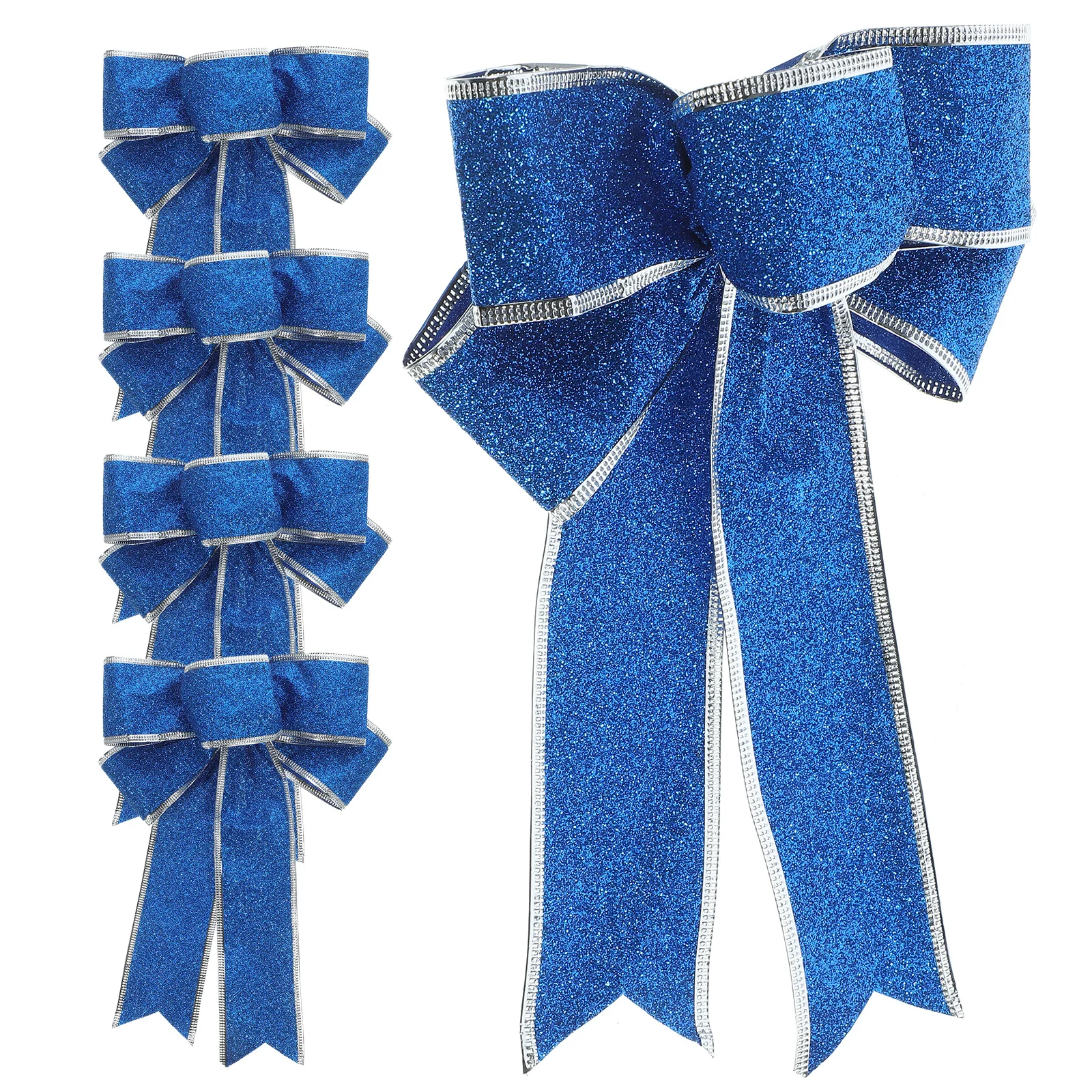 

5Pcs Gift Knot Ribbon Glittering Christmas Bow Polyester Ribbon for Present Box Tree Door Wall Chair Table Decoration