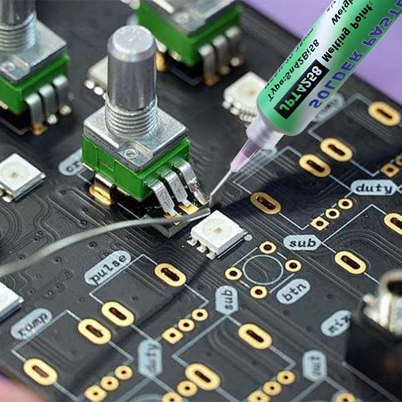 Jeringa de pasta de soldadura, fundente para soldar SMD BGA IC PCB, tubo de aguja, pasta de estaño, componentes de soldadura 138 ℃ 183 ℃ 217 ℃