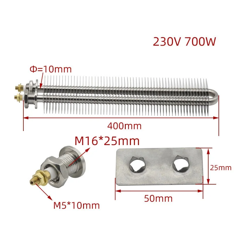 تخصيص 230 فولت الكهربائية مربع نوع الزعانف عنصر التدفئة 25x50 مللي متر تثبيت لوحة الفولاذ المقاوم للصدأ فرن الخبز زعنفة