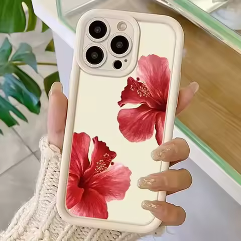 Tropical Hibiscus Flower Floral Phone Case for Samsung Galaxy A15 A35 A54 A55 S20 S21 S22 S23 S24 S25 Plus Ultra FE Cover