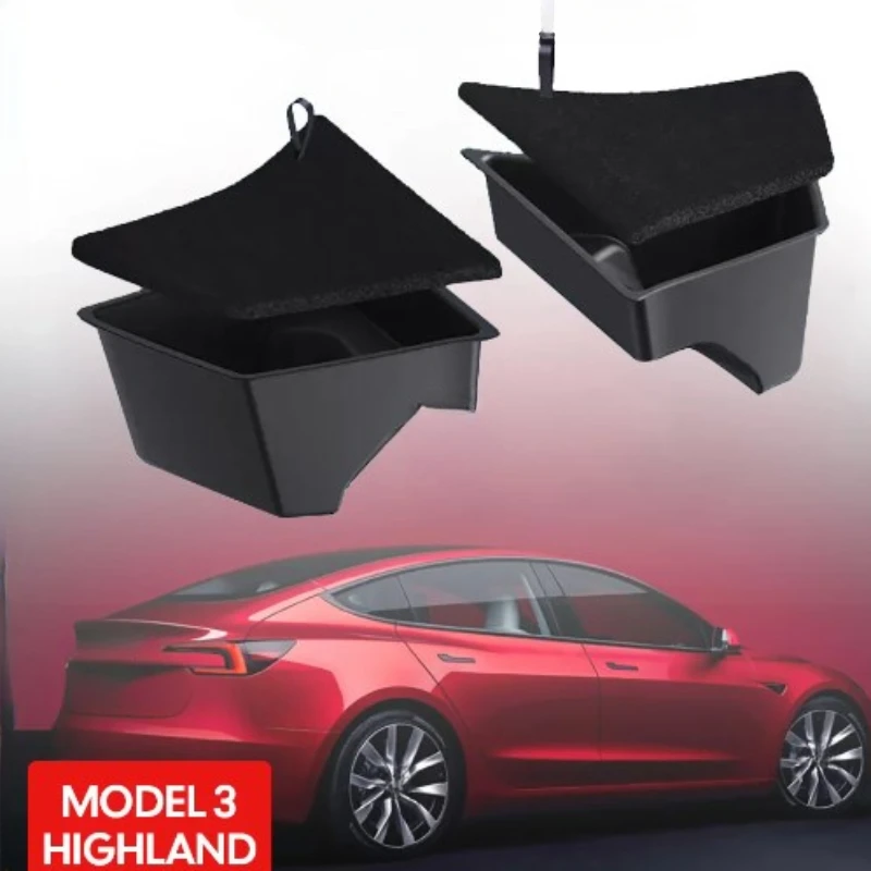 

For 2024 Tesla Model 3 Highland Trunk Left Side Storage Box with Lid Trunk Partition Decorative Accessories