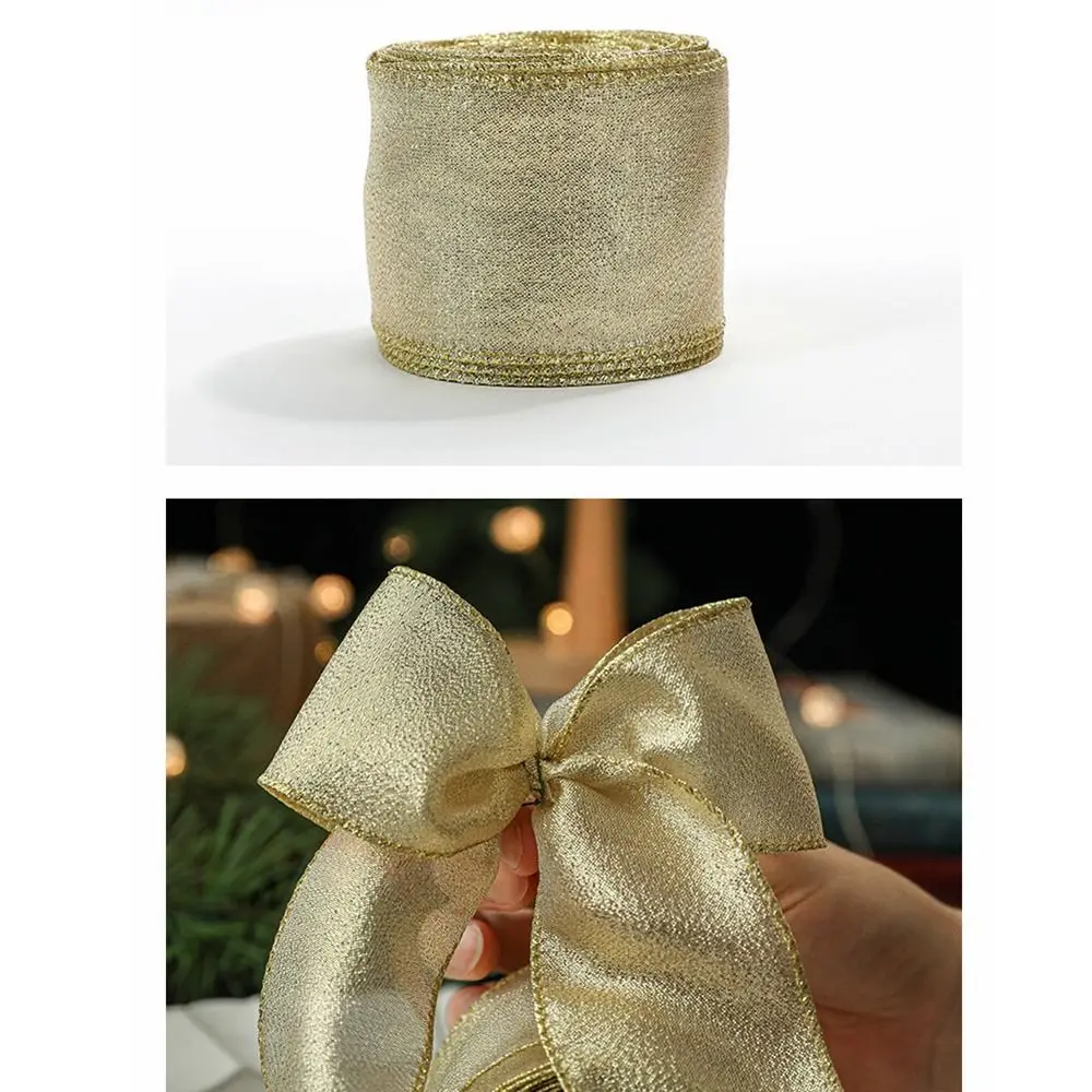 New 2m Christmas Ribbon DIY Xmas Gift Fabric Swirl Ribbon Christmas Tree Ribbon Lmitation Linen Burlap Ribbon