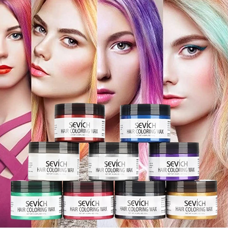 Hair Coloring Wax Dye Liquid 9 Color Dye Temporary Molding Paste Hairs Dye Wax Mud Styling Pomade Colors Hair Colour Cream