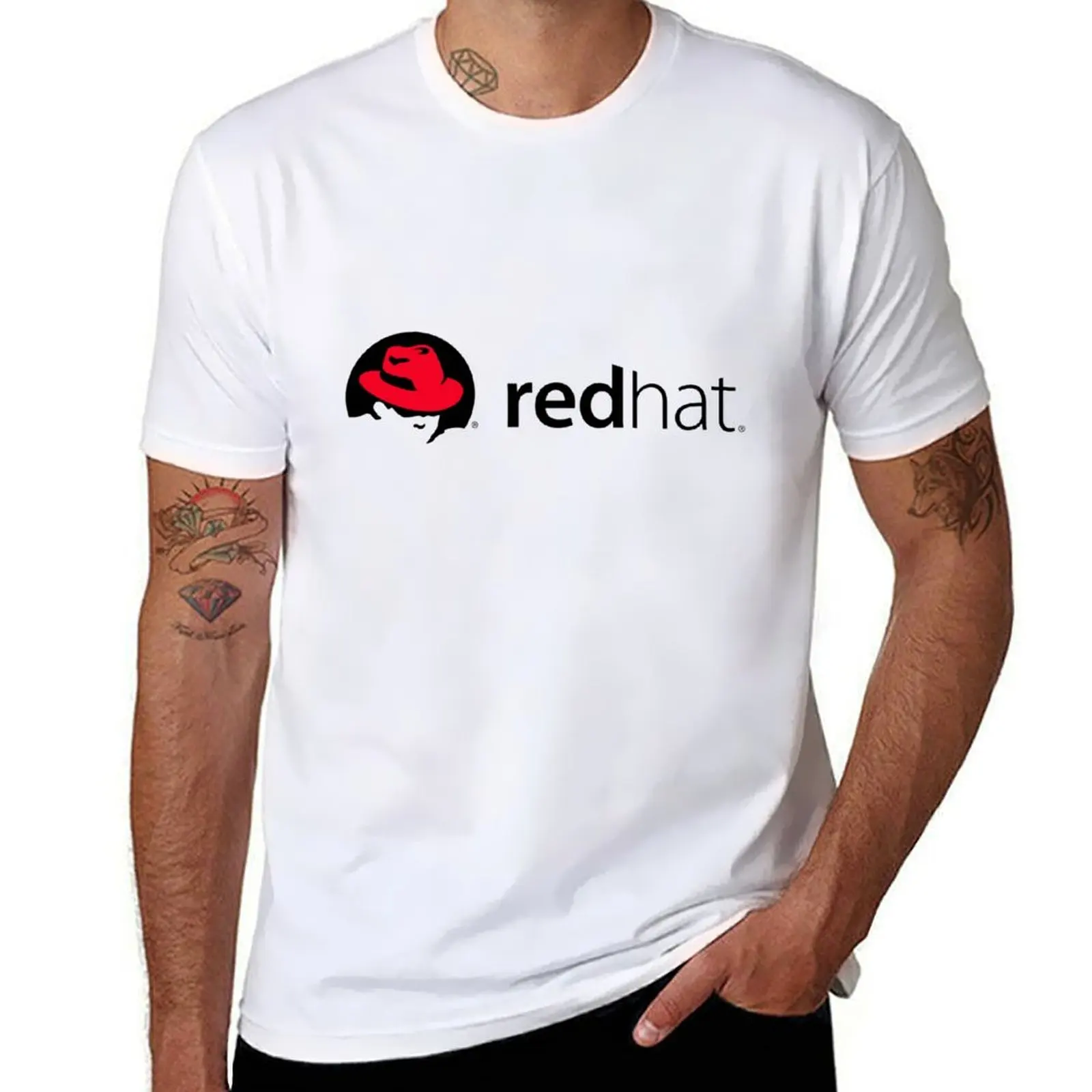 

Футболка redhat, мужская футболка, футболки с рисунком для мужчин, забавные футболки с принтом для мужчин, футболка