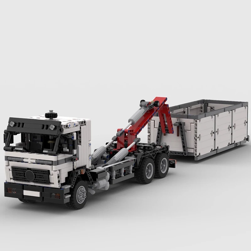 Bricklink MOC Camion Tecnico Mercedesed Benzed NG 1632 Hookloader Città Veicoli Da Trasporto Set Building Blocks Giocattoli Regalo Per Adulti