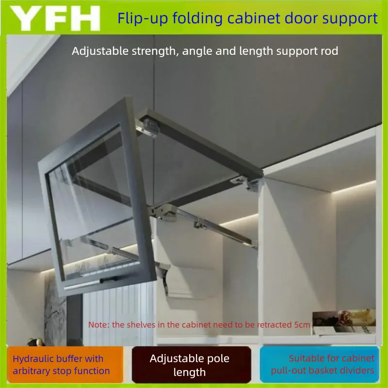 

Гидравлический буферный стержень для подъема двери шкафа, регулируемый мягкий стопор, складной двухдверный соединитель, сверхмощная фурнитура для шкафов