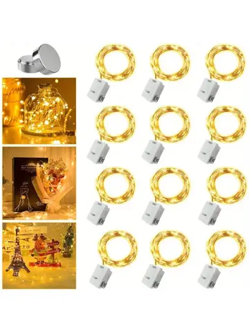 Outside 10 Pack Waterproof Mini Fairy Lights Copper With 3 Speed Modes for Christmas Decorations and Outdoor Use Battery Powered