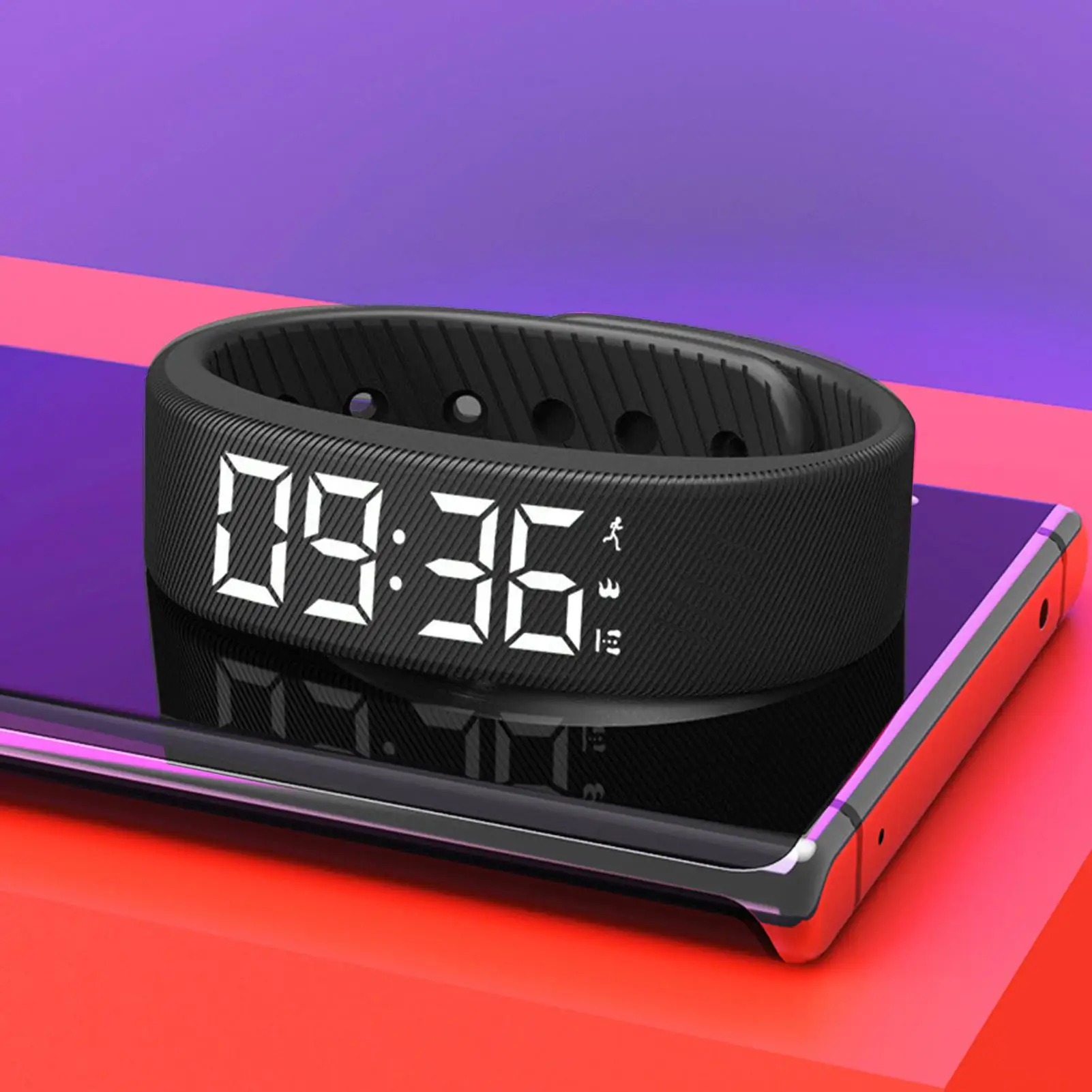 Vibrating Wrist Alarm Clock Comfortable Wearable Silicone Vibrating Alarm Clock Watch For Kids Teens Women Men Students
