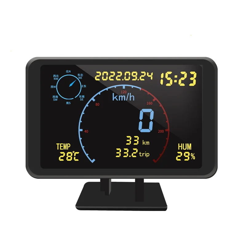 

DC5-24V Car GPS Multi-function Speedometer HUD Head-up Display Compass Altitude Temperature Humidity