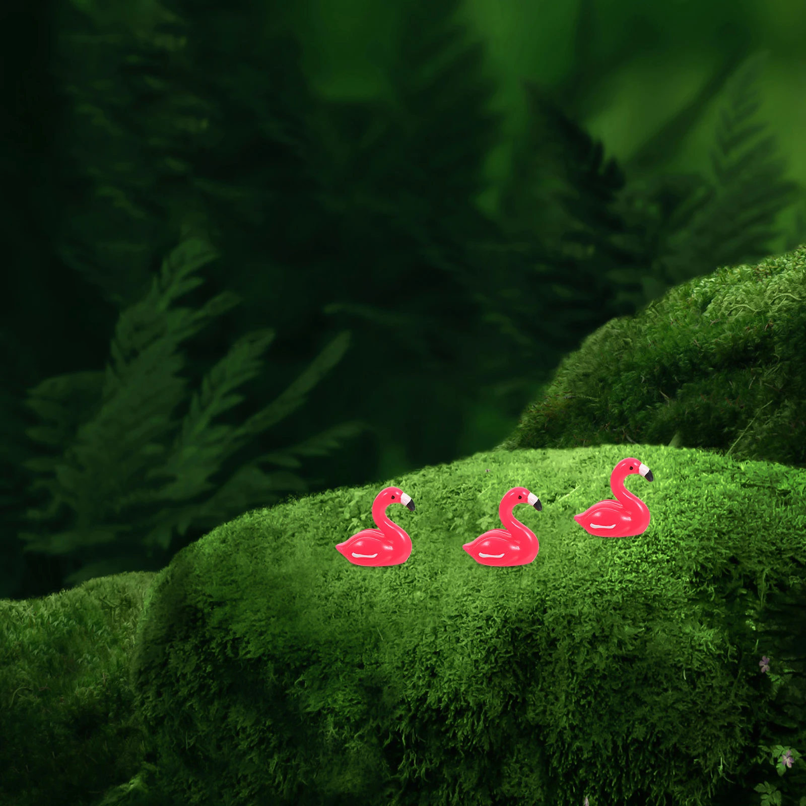 

100 Pcs Miniature Flamingo Statue Garden Flamingos Figurines Bulk Ornaments Resin Micro