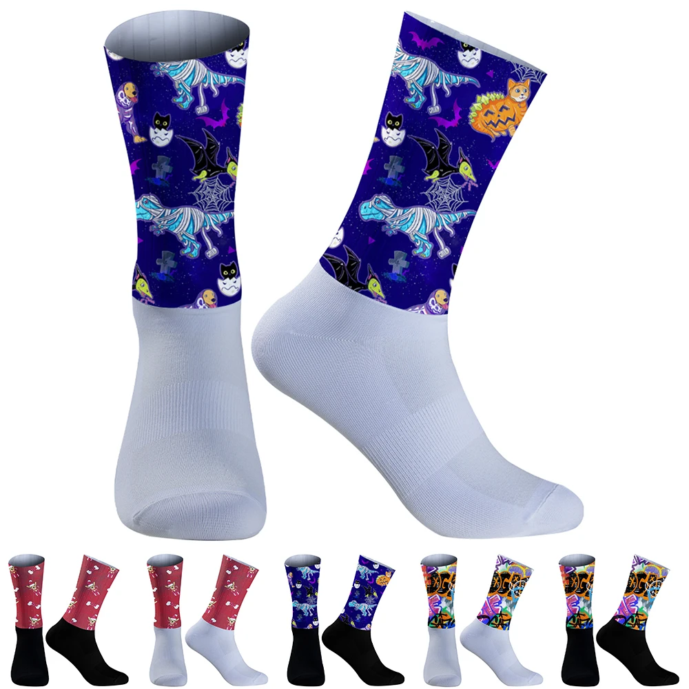 

2024 New Firm Compression Fit Moisture Wicking Crew Cycling Socks Christmas