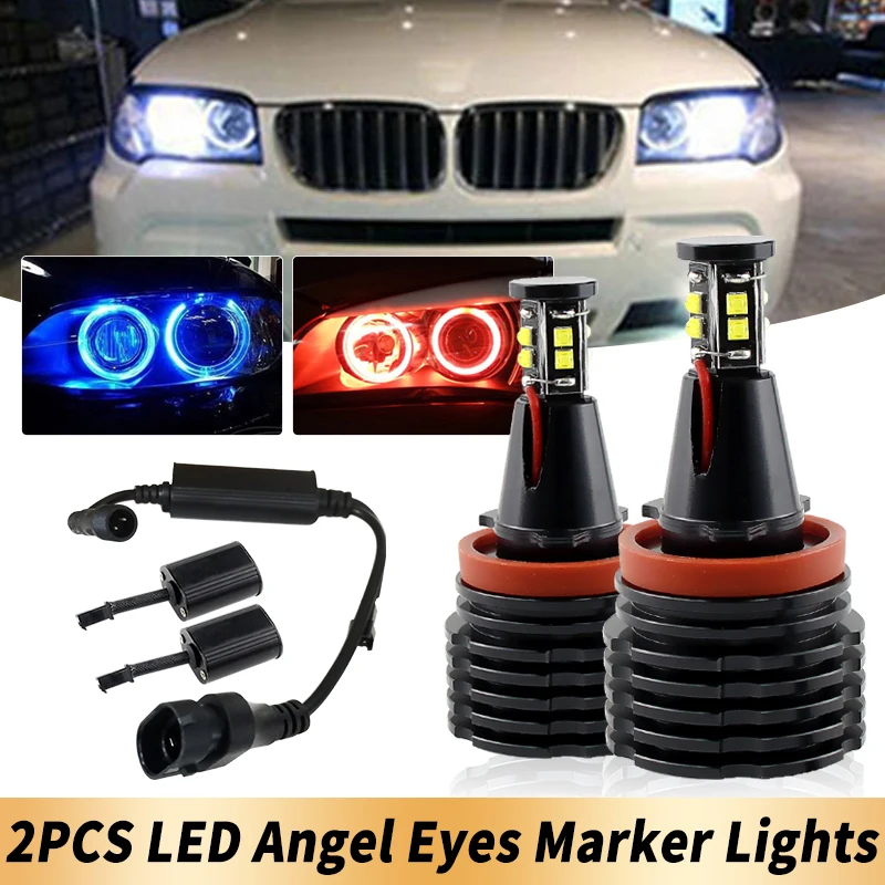 

2PCS LED Angel Eyes Bulb 120W Canbus For BMW E60 E61 E63 E64 E70 X5 E71 X6 E82 E87 E89 Z4 E9 Non Xenon Headlight Car Accessories