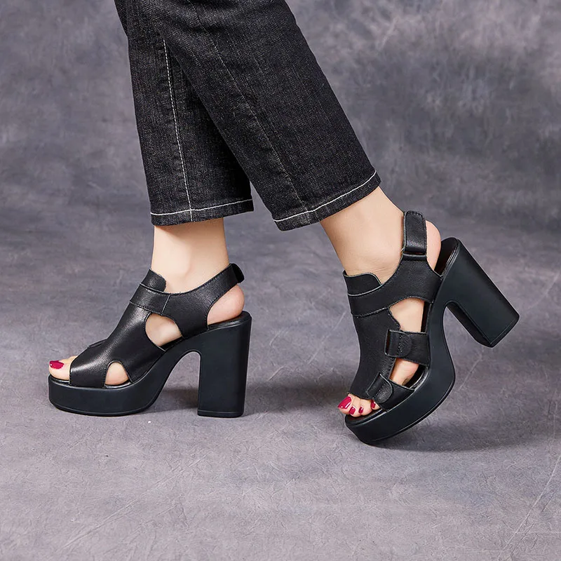 

XMWRLW 2026 Летние женские босоножки на высоком каблуке, туфли на платформе из натуральной кожи, летние сандалии для женщин, женская обувь, женские сандалии