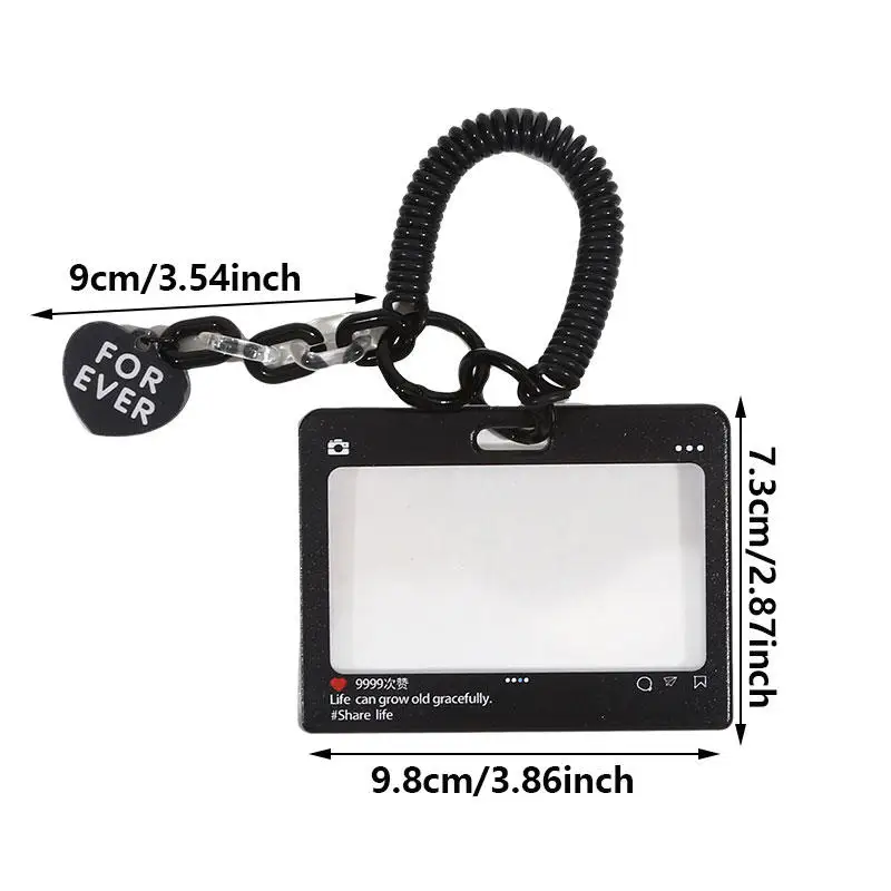 Cute Transparent Card Protective Cover Fan Star  Small Card Access Card Campus Card Collection Card Bag Display Pendant