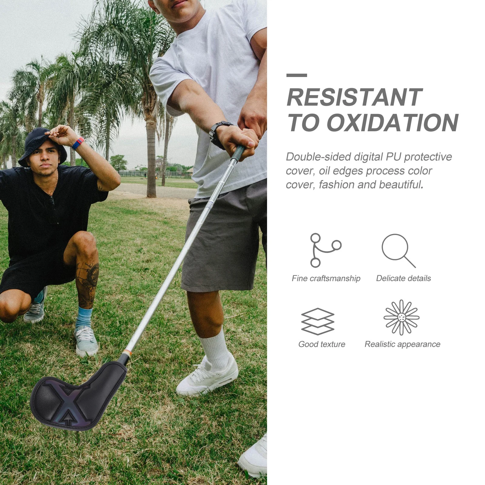 

10pcs Head Cover Pu Wear-Resistant Putter Club Head Sleeve Sleeve Protective Golf Club Accessories Golf Supplies