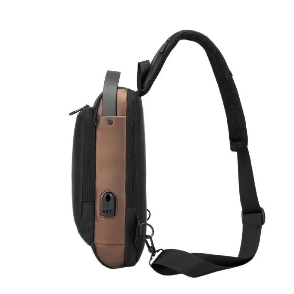 

Поясная сумка из ткани Оксфорд с кодовым замком, водонепроницаемая противоугонная спортивная нагрудная сумка с USB-портом для зарядки, большая вместимость