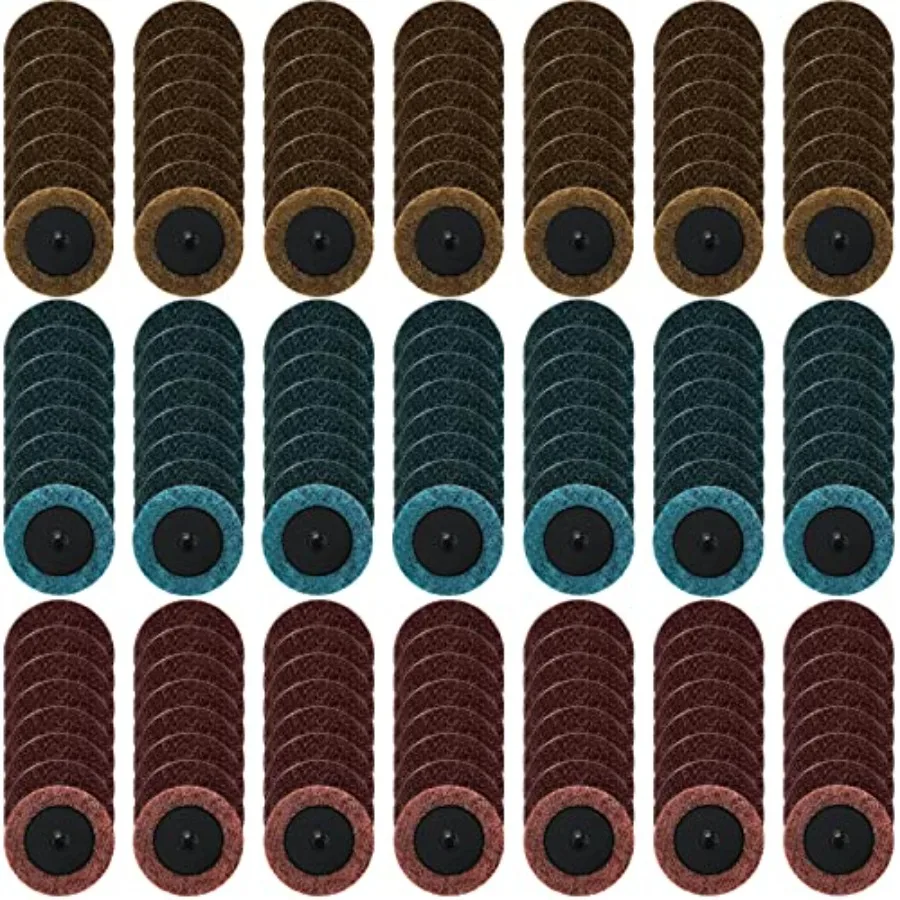 

150 Pcs 2 Inch Surface Conditioning Sanding Discs Quick Change Fine Medium Coarse Sanding Pads Die Grinder Accessories for Surf