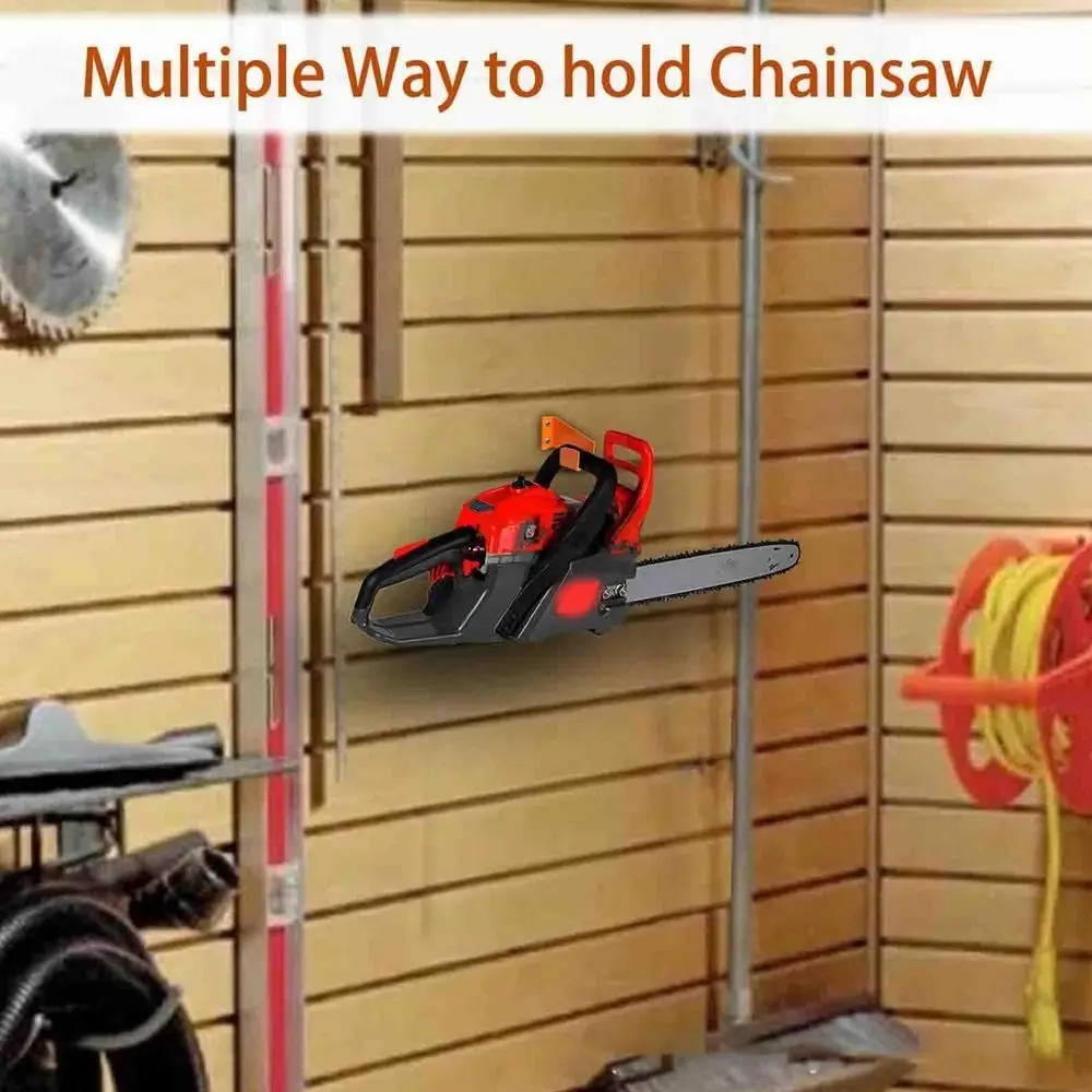 Wall-mounted Heavy Duty Chainsaw Hanger Multifunctional with Expansion Screws Orange Chainsaw Holders Carbon Steel Plate