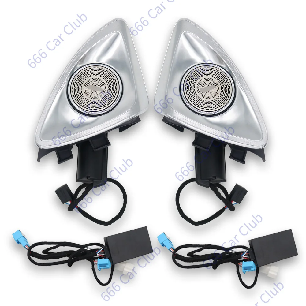 64-Colour 4D Rotary Treble For Mercedes Benz W205 W213 W222 W206 W223 X253 W177 GLB C E S C-Class Car LED Tweeter Speaker Horn
