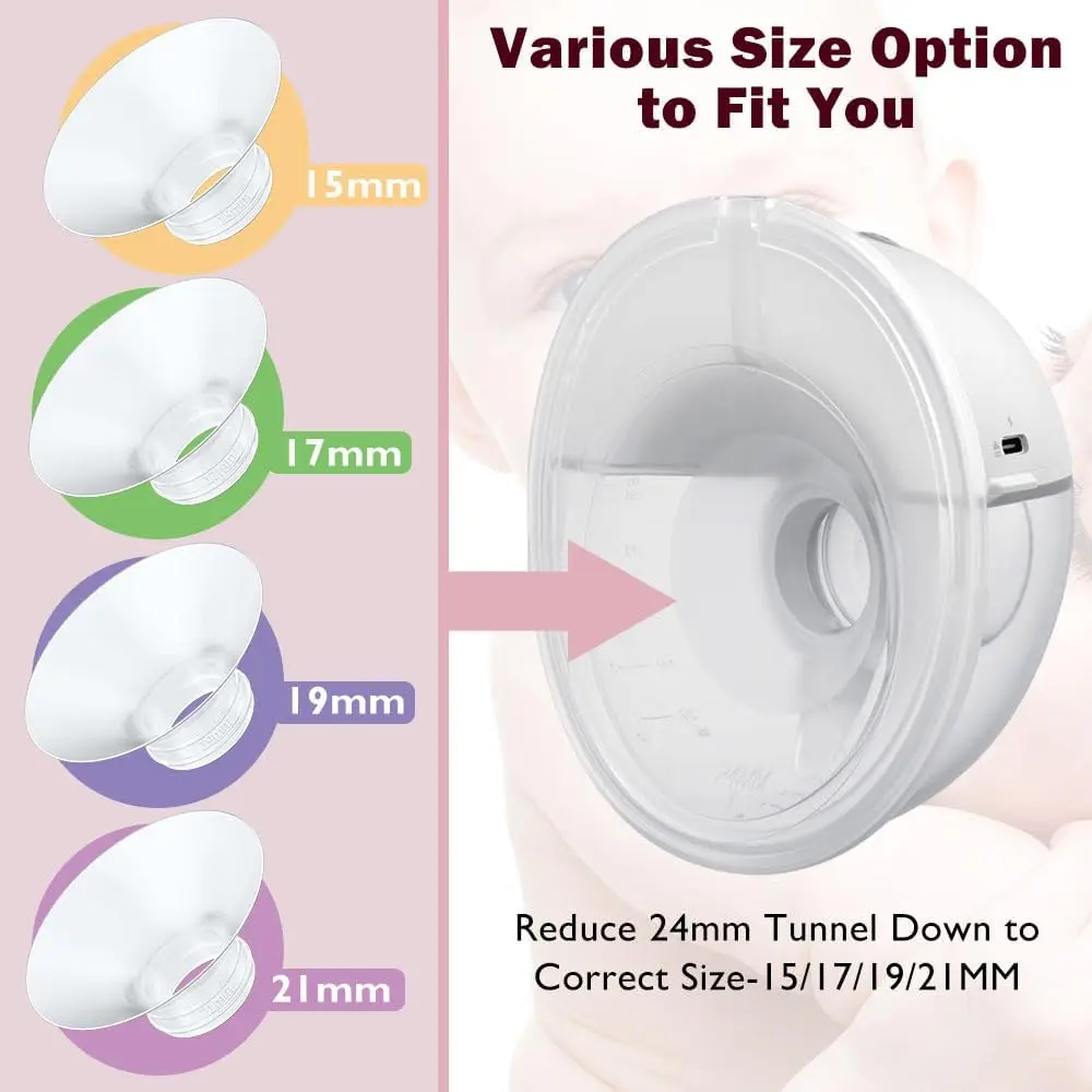 Flange Inserts Compatible with Momcozy/XIMYRA S12/MY-376/BB-P1/Spectra/Medela/Elvie/YOUHA Breast Pump 24mm Flange accessories