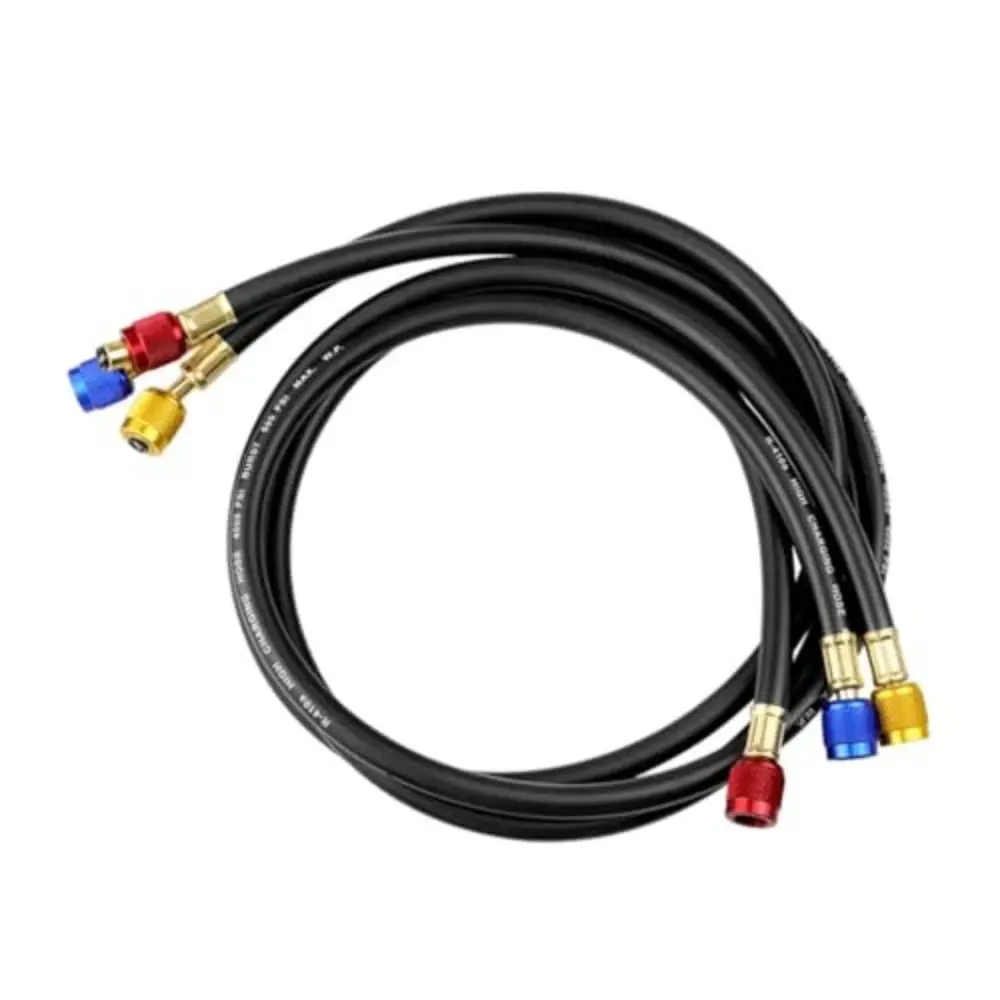 

Rubber Charging Hose Set Fluorinated Tubes SAE Standard High Pressure Charging Hose Fluoridation Detection 800psi Max Pressure