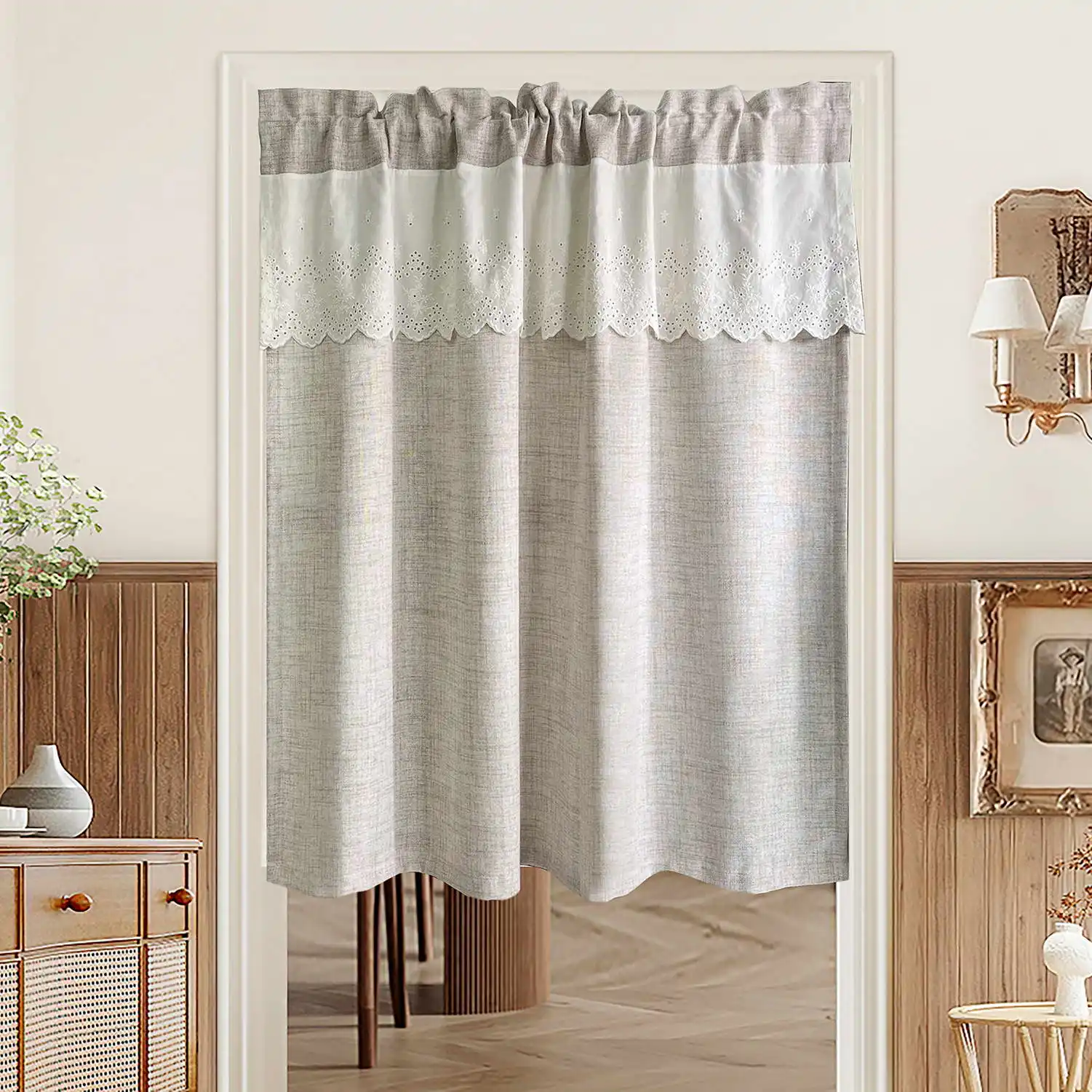 

1PC Japanese Simple Solid Short Curtain for Small Window Drape Kitchen Cabinet Home Decoration Cafe