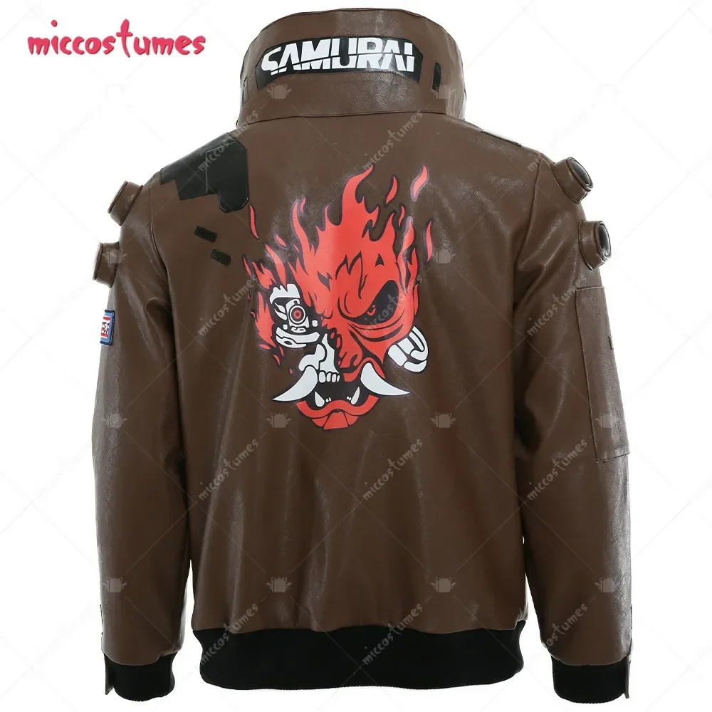 Miccostumes Unisex Punk Style Coplay Costume Women Men  Leather Jacket Halloween Costumes