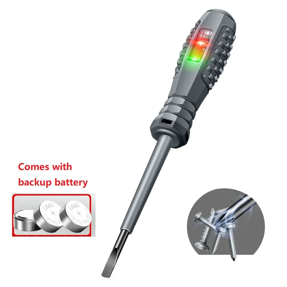 1pc Screwdriver Electric Test Pen Double Colored Light B05 Slotted Cross Dual-purpose Broken Fire Break Points Detection