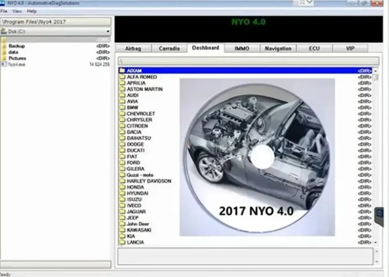 Newest NYO 4 full database safety airbags+dashboard+car radio+IMMO+navigation automatic data repair software support Win7/8/10