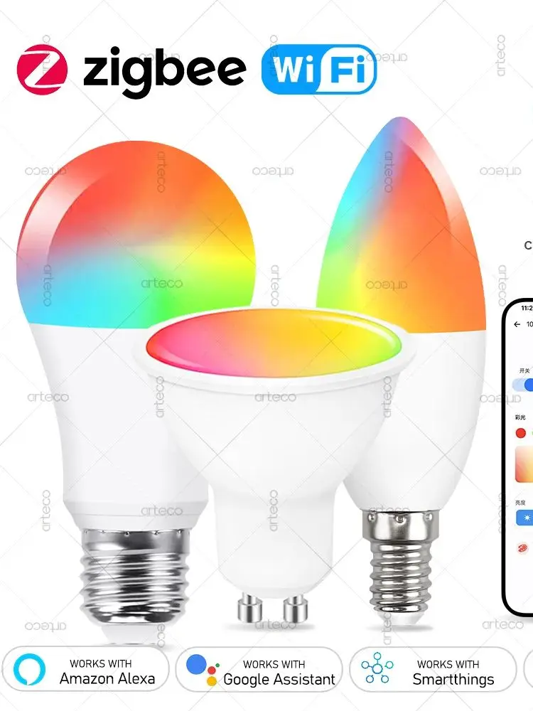 EWelink E27 E14 GU10 slimme lamp WiFi Zigbee, dimbare led-lamp RGB CW-lamp werkt met Alexa Amazon Google Home Yandex Alice - afbeelding 2