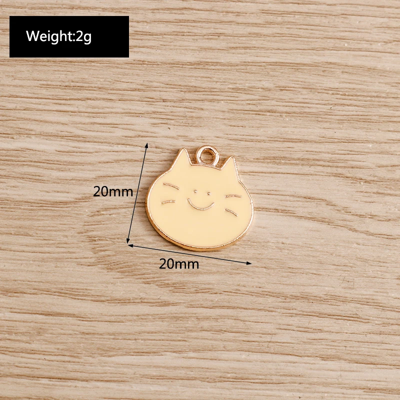 Tusember 10 Stück Mix Niedliche Kätzchen-Emaille-Anhänger Kawaii Katzen-Charms für Schmuckherstellung Ohrringe Halskette Handgemachtes Zubehör – Detail 25