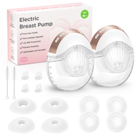 Wearable Electric Breast Pump 3 Modes 12 Levels Silent Leak-Proof Hands Free Breastpump Breastfeeding with 17/19/21/24mm Flange