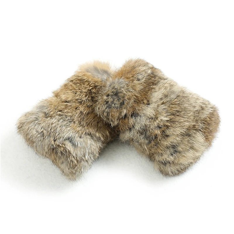 

Real Rabbit Fur Gloves For Women Fashion Natural Fur Half Finger Gloves Winter Good Elastic Hand Knitted Rex Rabbit Fur Mittens