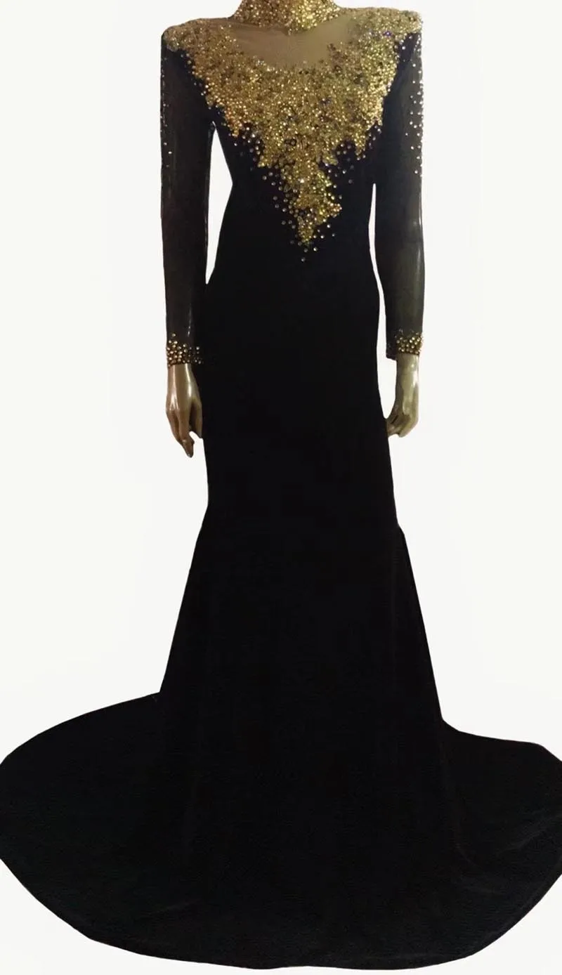 ชุดราตรีผู้หญิงทรงเมอร์เมดประดับคริสตัลหรูหราสำหรับงานแต่งงาน งานเลี้ยงกลางคืน งานพรอม ชุดราตรีทรงหางปลาประดับเพชรพลอยสไตล์ตะวันออกกลาง ชุดแสดงบนเวที