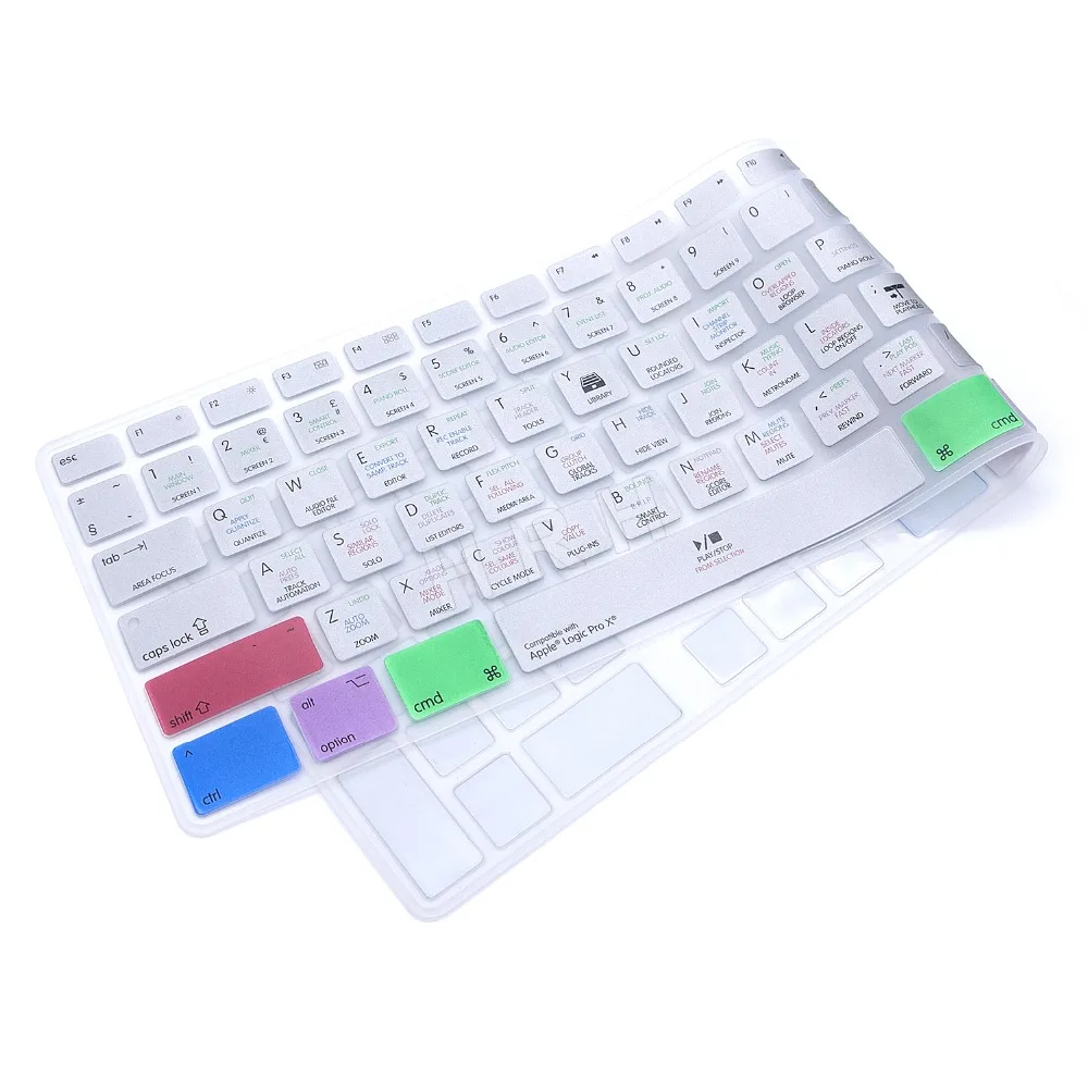 Logic Pro X Hot Key Design Keyboard Cover, US & EU, Apple Keyboard with Numeric Keypad, Wired USB, iMac G6 Desktop PC