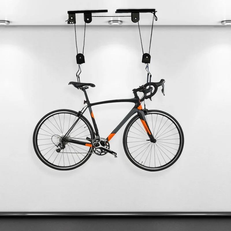 

Bike Hoist for Garage Ceiling Storage, Ceiling Mount Pulley System, Load 60kg Set of Bike Hangers for Garage Storage