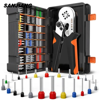Manicotti per ghiere Utensili per crimpare terminali Mini pinze elettriche HSC8 6-4/6-6 (0.25-10mm2/0.25-6mm2) Morsetto di riparazione per collegamento cavo
