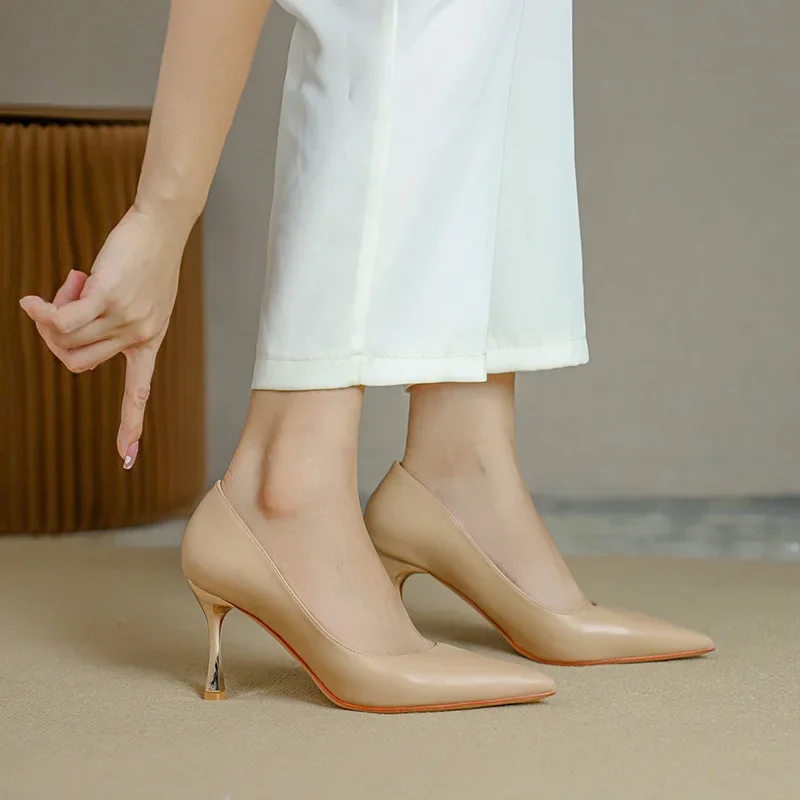 

31–44, черные профессиональные женские туфли на высоком каблуке большого размера на мягкой подошве, модельные туфли на шпильке с острым носком, рабочая обувь