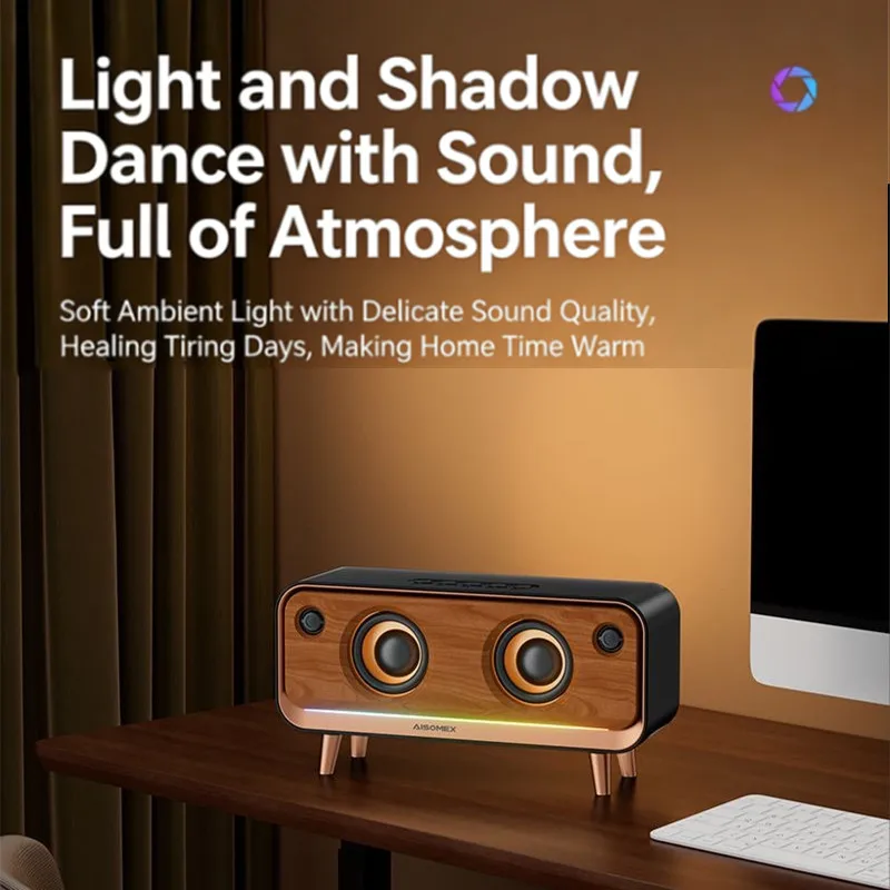

Retro Classical Music Wireless Speaker Home Desktop Indoor Portable BlueTooth Card Soundbar Subwoofer Active AUX Audio Speakers