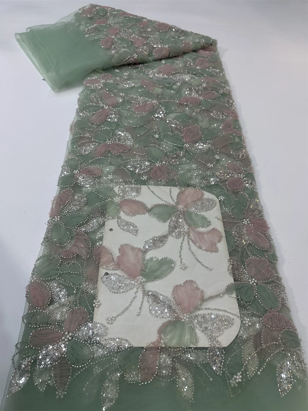 Лидер продаж, африканская кружевная ткань с бисером, французская свадебная кружевная ткань с блестками, мода 2025, нигерийский тюль, кружевная ткань, вечернее платье, шитье