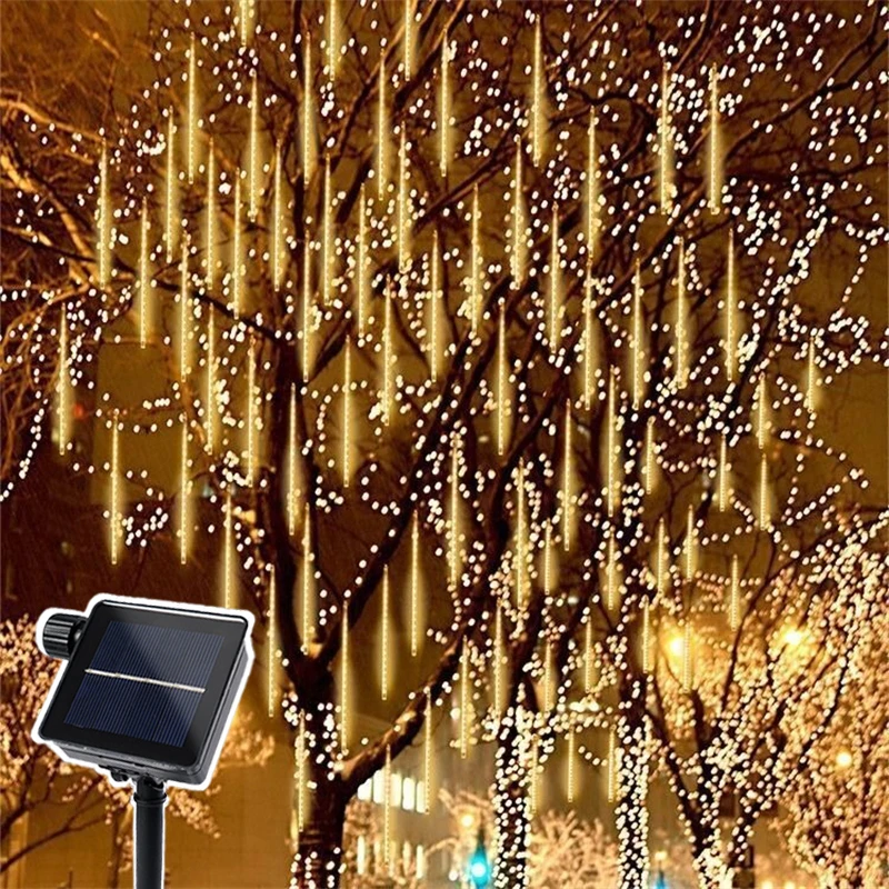 

Solar Led Meteor Shower Rain Lights Holiday String Lights Waterproof Garden Light 8 Tubes 30/50cm Christmas Wedding Decoration