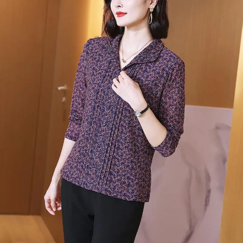 

Shirt Women's New Autumn Style Slim Lapel Long-sleeved Loose Top