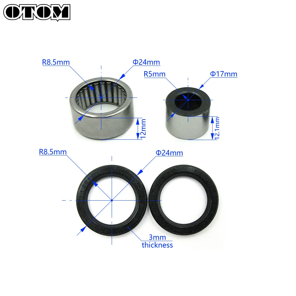 OTOM Motorcycle Rear Shock Needle Roller Bearing Sleeve Oil Seal Maintenance Kit For YAMAHA YZ250F YZ450F WR250 WR450F YZ250FX