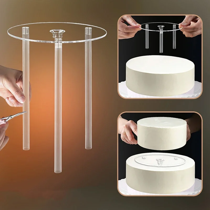 

Multi-layer Cake Stand Suspended Gasket Cake Tier Support Cake Dowel Rods Set Cake Stands Support Straw Frame DIY Cake Decor