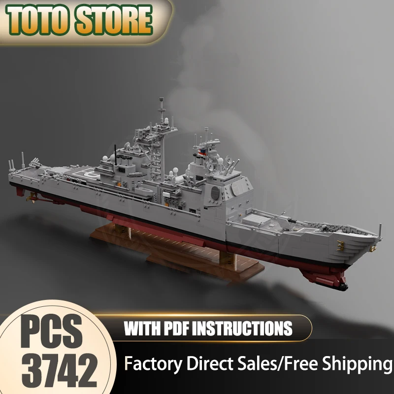 

Military Warship Model Moc Building Bricks Class Cruiser Model Technology Modular Block Toy DIY Assembly Christmas Set Gifts
