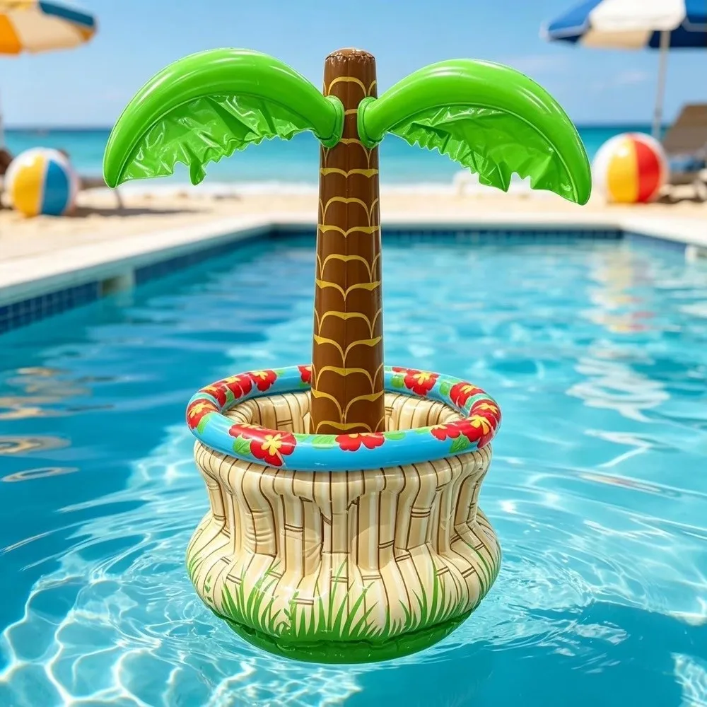 Portable Inflatable Cup Holder Blow Up Design PVC Material Inflatable Pool Float Cooler Table Multifunctional Floating Bar Tray