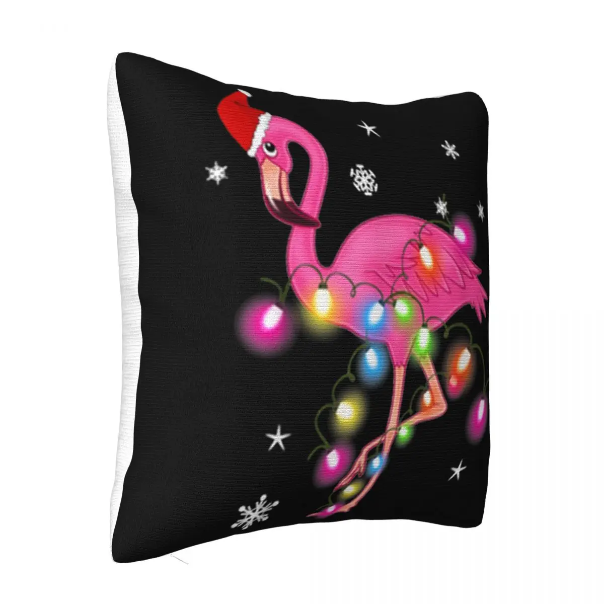 Nice Pink Flamingo Christmas Adults Print Halloween Brand Cool Beautiful Graphic Letter Hip-Hop Tops Male Pillow Case