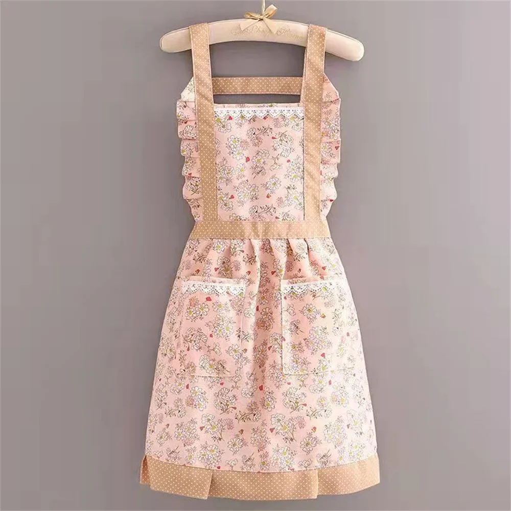 Cute Japanese Kitchen Apron Maid Outfit Suspender Dress Apron with Waistband for Restaurant Workwear DROPSHIPPING