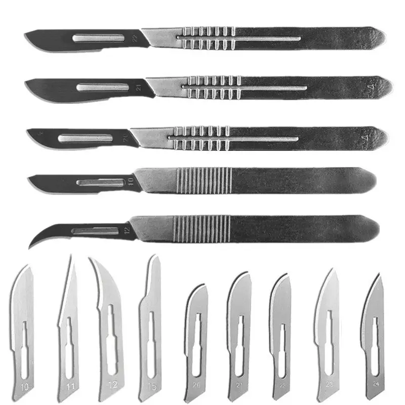 Metal Steel Surgical Blades Tool Sets NO.10/11/15/20/23 DIY Paper Cutting Phone Repair Carving Craft Knife Maintenance Scalpel