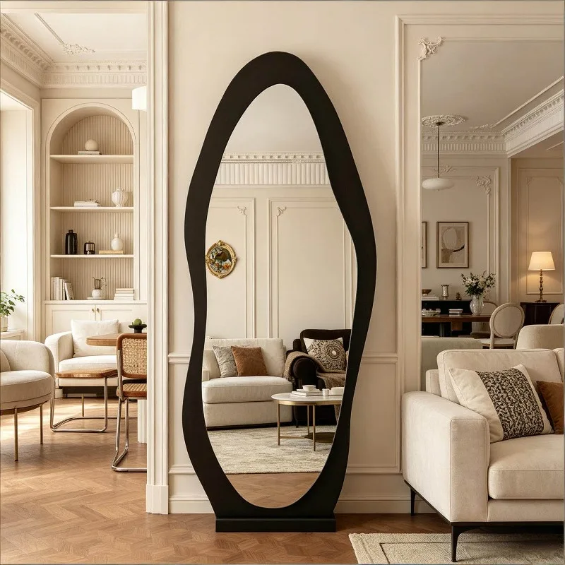 Nordic Full Body Mirror Standing Floor Decoration Accessories Funky Long Girls Mirror Makeup Aesthetic Espelhos Home Products